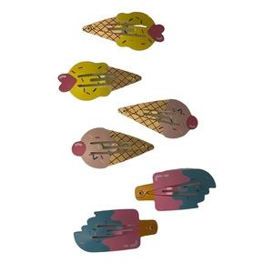 Set of 6 Icecream Hair Clips